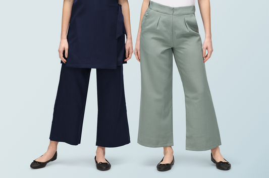 Wide leg work trousers