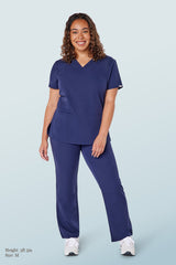 Ari Two-pocket Scrub Top Navy