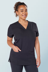 Ari Two-pocket Scrub Top Black