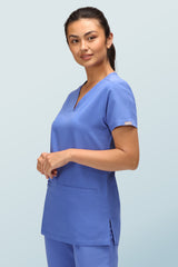 Ari Two-pocket Scrub Top Ceil Blue