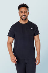 Miles Crew Neck Scrub Top Black