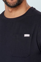 Miles Crew Neck Scrub Top Black