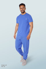 Miles Crew Neck Scrub Top Ceil Blue