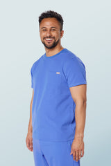 Miles Crew Neck Scrub Top Ceil Blue