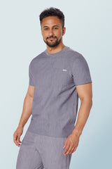 Miles Crew Neck Scrub Top Charcoal