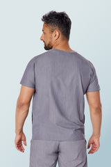 Miles Crew Neck Scrub Top Charcoal