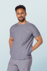 Miles Crew Neck Scrub Top Charcoal