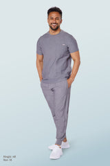 Miles Crew Neck Scrub Top Charcoal