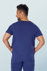 Miles Crew Neck Scrub Top Navy