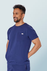 Miles Crew Neck Scrub Top Navy