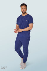 Miles Crew Neck Scrub Top Navy