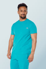 Miles Crew Neck Scrub Top Teal