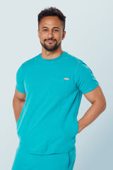 Miles Crew Neck Scrub Top Teal