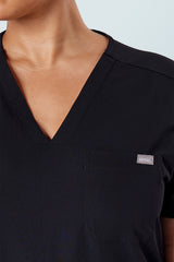 Nova One-pocket Scrub Top Black