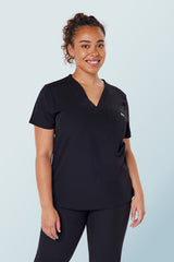 Nova One-pocket Scrub Top Black