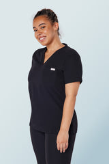 Nova One-pocket Scrub Top Black