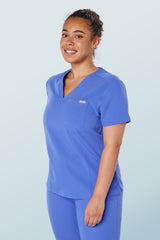 Nova One-pocket Scrub Top Ceil Blue