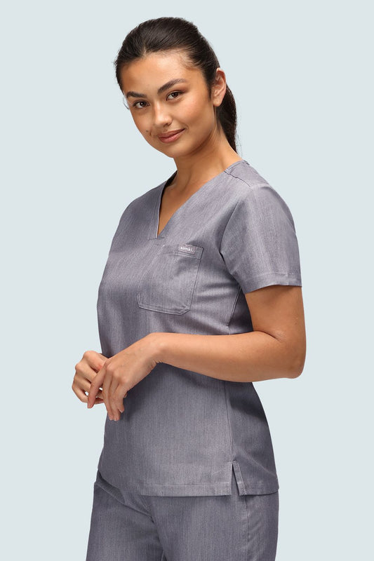 Nova One-pocket Scrub Top Charcoal