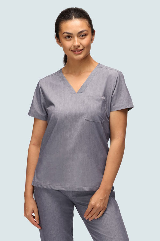 Nova One-pocket Scrub Top Charcoal