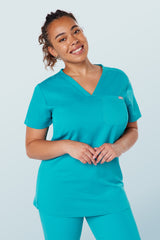 Nova One-pocket Scrub Top Teal