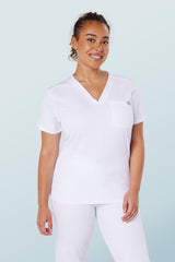 Nova One-pocket Scrub Top White