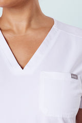 Nova One-pocket Scrub Top White