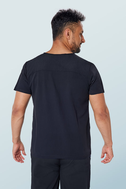 Oscar Two-pocket Scrub Top Black