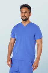 Oscar Two-pocket Scrub Top Ceil Blue