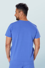 Oscar Two-pocket Scrub Top Ceil Blue