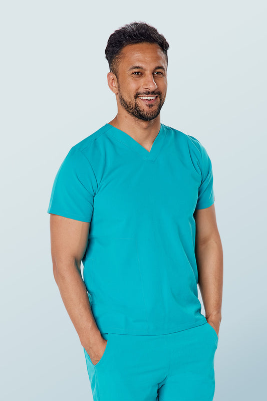 Oscar Two-pocket Scrub Top Teal