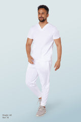 Oscar Two-pocket Scrub Top White