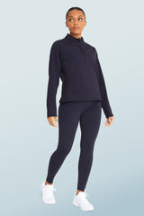 Fleece-Lined Quarter Zip Top Navy