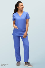 Ari Two-pocket Scrub Top Ceil Blue