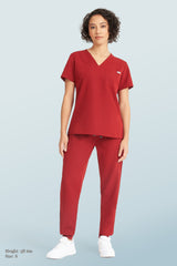 Nova One-pocket Scrub Top Burgundy