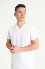 Oscar Two-pocket Scrub Top White